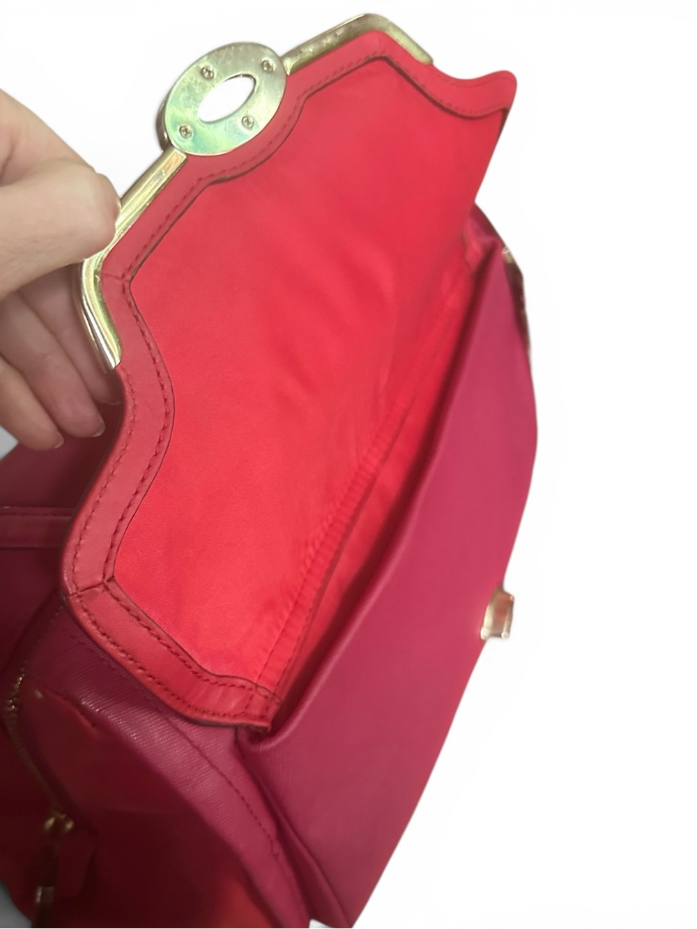 Coach Pink Saffiano Leather Satchel Barbiecore Y2K Shoulder Bag Tote✨ - Picture 9 of 16